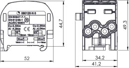 Blok rozdzielczy - odgałęźny SCB 25-2 Al/Cu 80120 SIMBLOCK niebieski 81505003