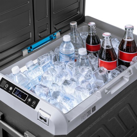 Profesjonalna lodówka turystyczna kompresorowa TEESA z funkcją mrożenia 50L DC12/24 AC 230V, duże koła i solidna rączka , Blueto