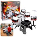 Perkusja Dla Dzieci Zestaw 6 Bębnów 2 Talerze Instrument Muzyczny Taboret