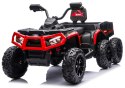 Quad Na Akumulator ATV 6 Kół Z Przyczepką JC606 24V 4x4 Czerwony