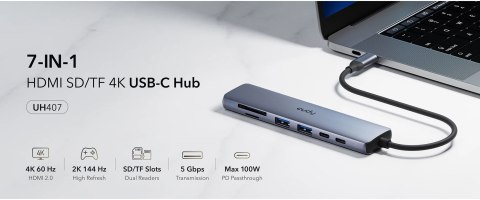 ADAPTER WIELOFUNKCYJNY USB-C UH407 CUDY