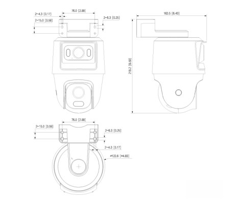KAMERA AHD, HD-CVI, HD-TVI, CVBS SZYBKOOBROTOWA ZEWNĘTRZNA HAC-PTS1500C-E2-IL-A-0280B/0600B Smart Dual Light - 1080p 2.8 mm / 6.