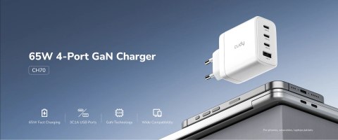 ŁADOWARKA SIECIOWA USB CH70_EU 65 W GaN CUDY