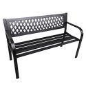 Ławka Ogrodowa Parkowa Taras Ogród Metalowa Oparcie Czarna 120 cm