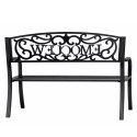 Ławka Ogrodowa Taras Ogród Park Metalowa Oparcie WELCOME Czarna 127 cm
