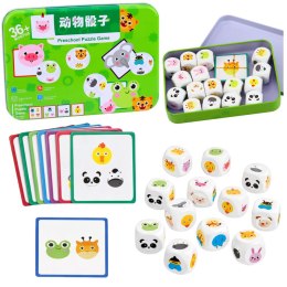 Gra Edukacyjna Dla Dzieci Dopasuj Zwierzątka Kostki Drewniane Karty