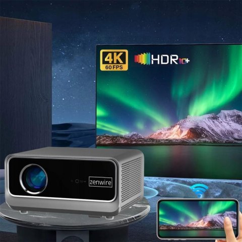 Rzutnik Android Google TV FULL HD 4K 39000lm WiFi Przenośny SMART Zenwire G60