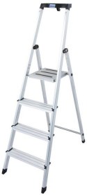 Drabina aluminiowa jednostronna Krause SAFETY 1x4 z półką 126320