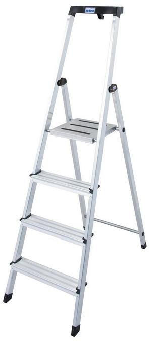 Drabina aluminiowa jednostronna Krause SAFETY 1x4 z półką 126320