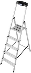 Drabina aluminiowa jednostronna Krause SAFETY 1x5 z półką 126337