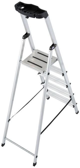 Drabina aluminiowa jednostronna Krause SAFETY 1x5 z półką 126337