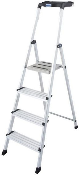 Drabina aluminiowa jednostronna Krause SECURY MultiGrip 1x4 z półką 126528