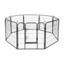 Modułowy kojec dla psa, stalowa zagroda, rozmiar L, 8 paneli 80x80 cm , REBEL ANIMALS