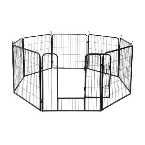 Modułowy kojec dla psa, stalowa zagroda, rozmiar L, 8 paneli 80x80 cm , REBEL ANIMALS