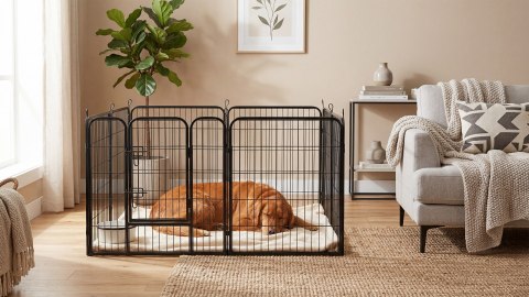 Modułowy kojec dla psa, stalowa zagroda, rozmiar L, 8 paneli 80x80 cm , REBEL ANIMALS