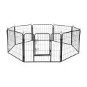 Modułowy kojec dla psa, stalowa zagroda, rozmiar S, 8 paneli 80x60 cm , REBEL ANIMALS