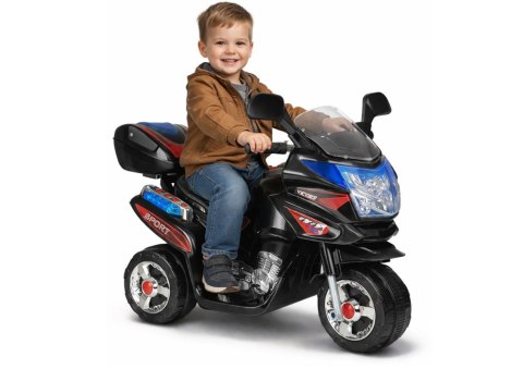 Motor Na Akumulator HC8051 Dla Dzieci Czarny Ścigacz Światła Led Dźwięki