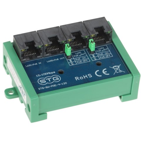 SWITCH POE / EXTENDER STG-SW-POE-4-120 4-PORTOWY STG