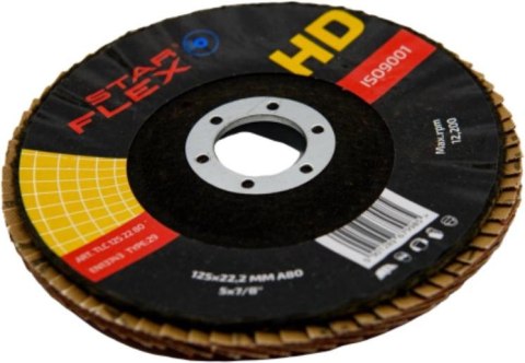 Tarcza listkowa ceramiczna Star Flex T29 SG INOX 125-22 gran 40 TLC1252240