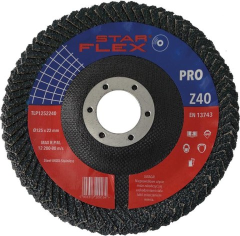 Tarcza listkowa pachwinowa Star Flex 125-22 gran 40 TLP1252240