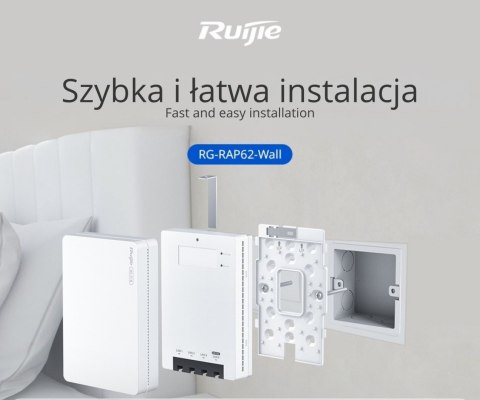 PUNKT DOSTĘPOWY RG-RAP62-WALL Wi-Fi 6 2.4 GHz 5 GHz 573 Mb/s + 2401 Mb/s REYEE