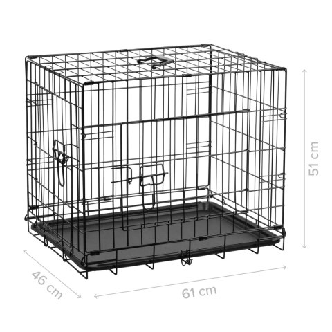 Metalowa klatka dla psa, kojec, rozmiar M 61x46x51 cm , REBEL ANIMALS