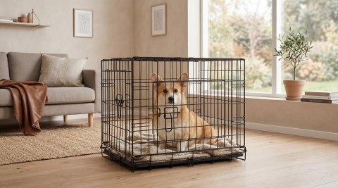 Metalowa klatka dla psa, kojec, rozmiar M 61x46x51 cm , REBEL ANIMALS