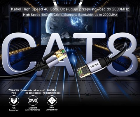 PATCHCORD C18149AGY03-1.5M S/FTP KAT. 8, 1.5 m UNITEK