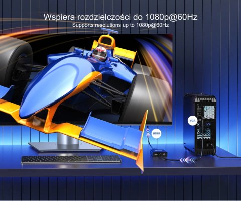 KONWERTER VGA NA HDMI V1112ABK01 + AUDIO UNITEK