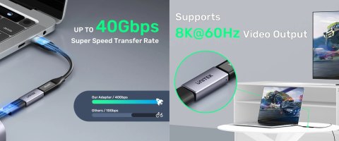 ŁĄCZNIK A1036GY GNIAZDO USB-C / GNIAZDO USB-C UNITEK