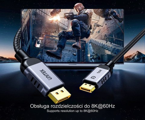 PRZEWÓD DISPLAYPORT C1626GY01-2M 2 m 16K @ 60 Hz, UNITEK