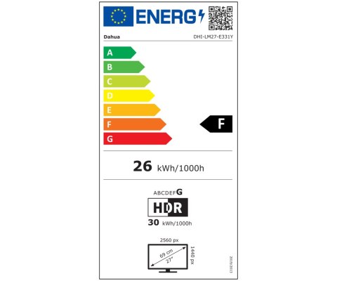 MONITOR GAMINGOWY LM27-E331Y 27 " - 1440p QHD 200 Hz DAHUA