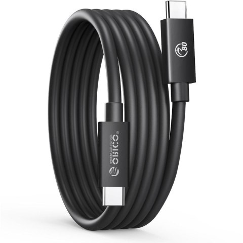 Orico Przewód Thunderbolt 5 USB-C 80Gbps, 240W, 8K@60Hz, 1,5m, czarny