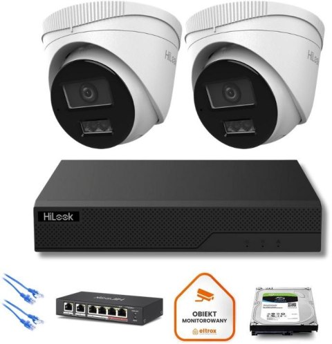 Zestaw monitoringu IP Hilook 2x kamera IPC-T260HA-LU 6MP Smart-hybrid Light