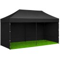 Namiot Ekspresowy Ogrodowy Cateringowy Pawilon Handlowy Czarny 3x6 M