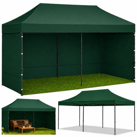Namiot Ekspresowy Ogrodowy Cateringowy Pawilon Handlowy Zielony 3x6 M