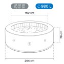 Spa ogrodowe, basen pompowany, hydromasaż AVENLI NICE 6 osobowe 204x70 brąz