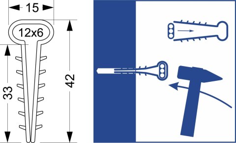 Uchwyt szybkiego montażu - płaski USMP-3 Elektro-Plast Opatówek 100szt 16.2