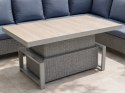 Zestaw mebli ogrodowych Royal Comfort techorattan szary + Duży Narożnik + Regulowany Stół + 13 Poduszek