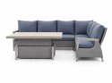 Zestaw mebli ogrodowych Royal Comfort techorattan szary + Duży Narożnik + Regulowany Stół + 13 Poduszek