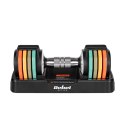 Hantle żeliwne regulowane automatycznie, zestaw 2x5 kg, skok co 1kg, REBEL ACTIVE