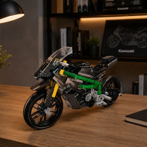 Klocki Konstrukcyjne Motocykl Wyścigowy Sportowy Czarny 656 el.
