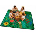 Koc Piknikowy Plażowy Turystyczny Mata Rośliny Kolorowa 100x150 cm