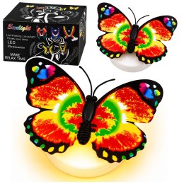 Świecący Motylek LED Dekoracja Do Przyklejenia Samoprzylepny 6x5 cm