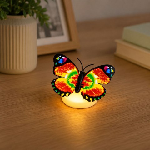 Świecący Motylek LED Dekoracja Do Przyklejenia Samoprzylepny 6x5 cm