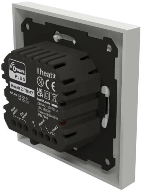 Termostat Heatit Z-TRM7 White RAL 9003 Z-Wave Thermostat 3600W 16A 868,4 Mhz