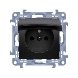 KONTAKT SIMON 10 MODUŁ CZARNY MAT GNIAZDO 1X Z/U Z PRZESŁONAMI Z IP44 16A