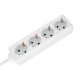 Przedłużacz 4 gniazda 5m typu niemieckiego bez przełącznika (3x1,5mm) Rebel biały