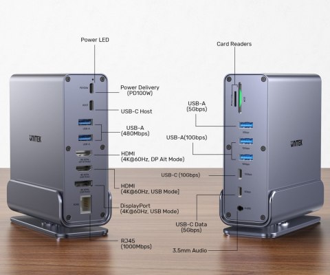 STACJA DOKUJĄCA D1135AGY01 DisplayLink 4K UHD UNITEK
