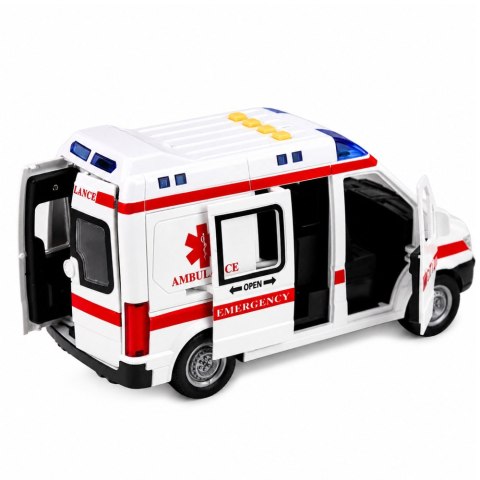 Karetka Pogotowia Ambulans Nosze Napęd Światła Dźwięki Biała 1:10